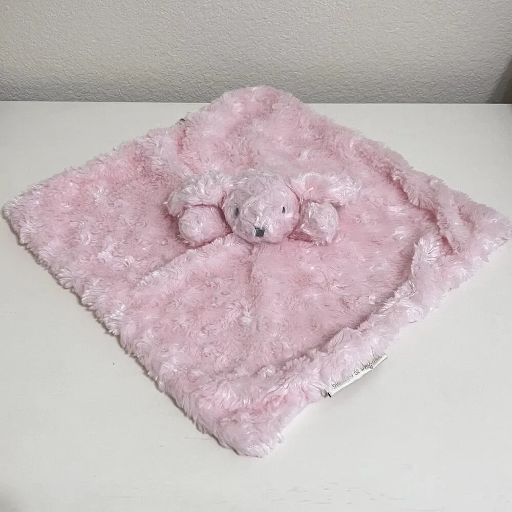 Blankets & Beyond Pink Puppy Dog Security Blanket Lovey Rosette Swirl Lovie